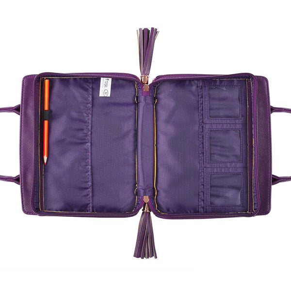 Blessed Purple Floral Purse-Style Bible Cover
