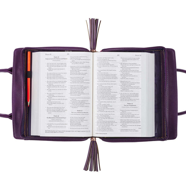 Blessed Purple Floral Purse-Style Bible Cover