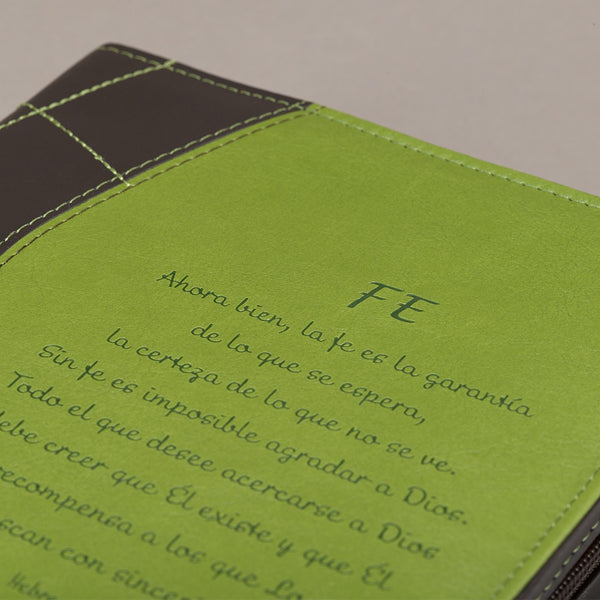 Funda para Biblias Fe, Verde – Hebreos 11:1, 6