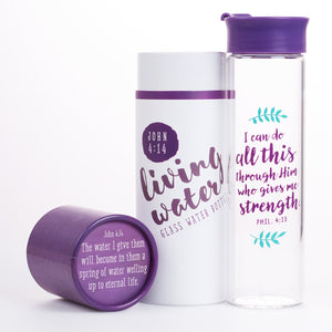 I Can Do All This - Philippians 4:13 Glass Water Bottle