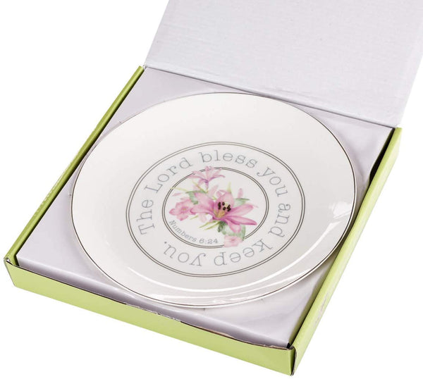 Blessing From Above Collection New-Bone China Plate - Numbers 6:24