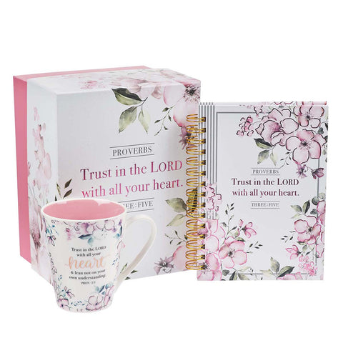 Trust in the LORD Journal and Mug Boxed Gift Set for Women - Proverbs 3:5