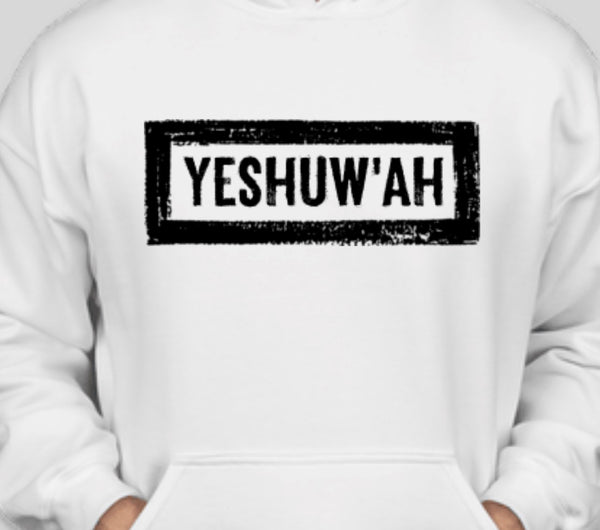 Yeshuw'ah Hoodie - White & Black