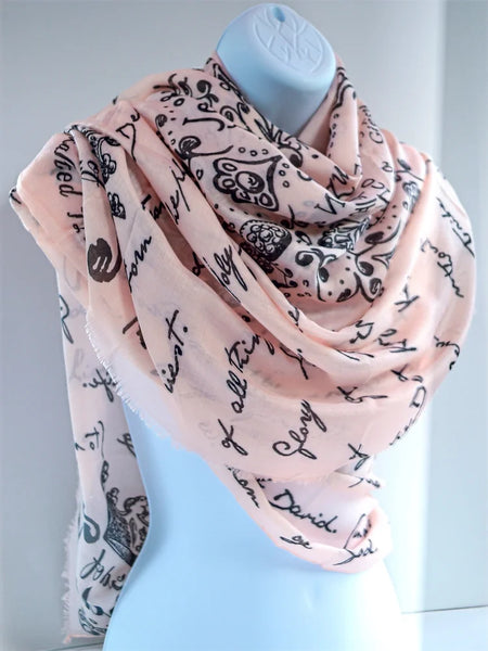 And He Shall be Called Prayer Scarf (Jesus's Names) - Peach Blush