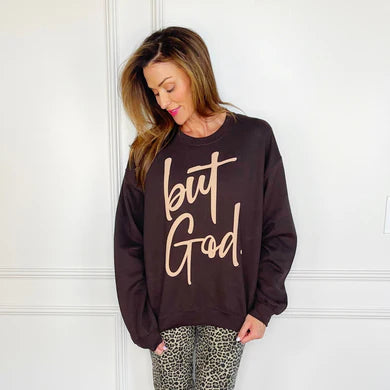 PUFF BUT GOD SWEATSHIRT (BROWN)