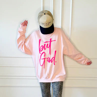 PUFF BUT GOD SWEATSHIRT (LIGHT PINK)