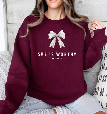 She is ...WORTHY (Maroon)