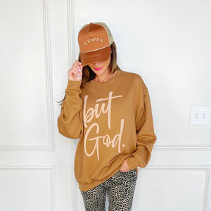 PUFF BUT GOD SWEATSHIRT (GOLDEN PECAN)