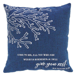 Give You Rest Square Pillow in Navy