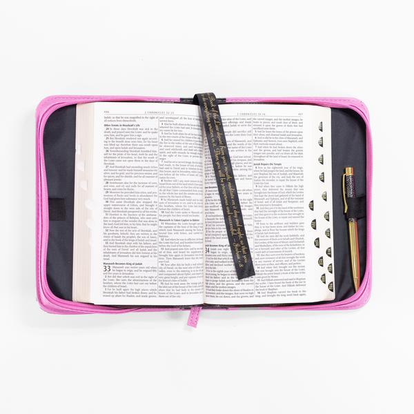 Grow in Grace Bible Cover, Pink Floral