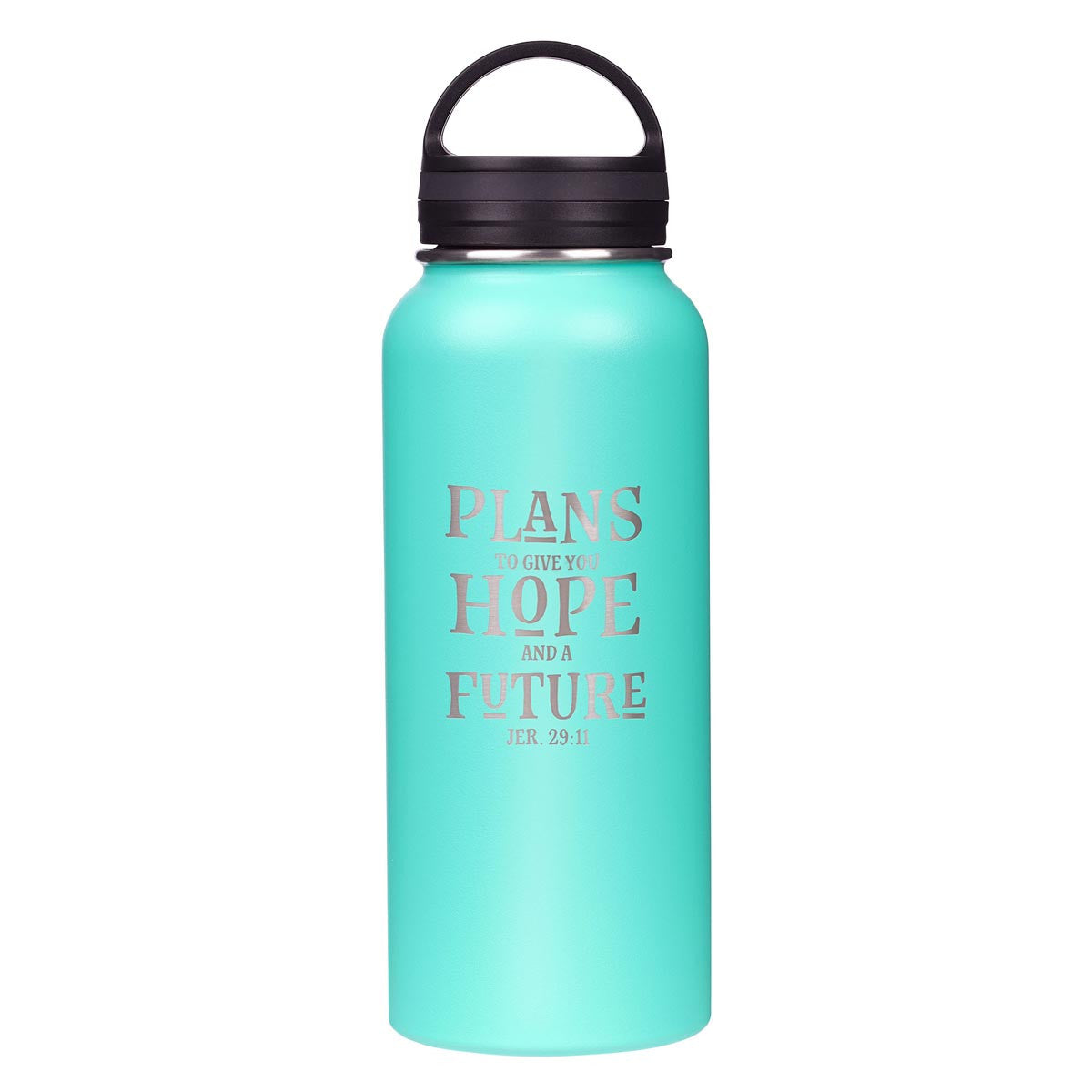 Hope and Future Turquoise Stainless Steel Water Bottle - Jeremiah 29:11