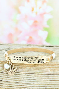 Isaiah 49:16 Burnished Gold Bracelet