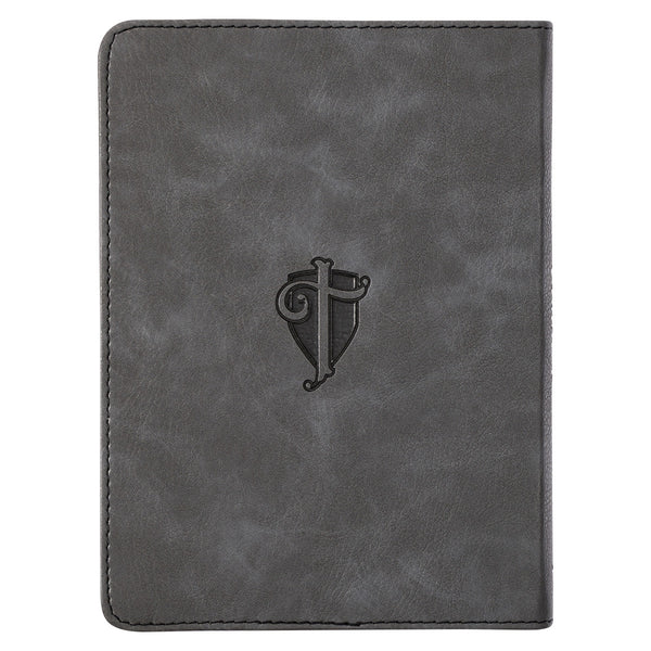 Trust in the LORD Gray Faux Leather Handy-sized Journal - Proverbs 3:5