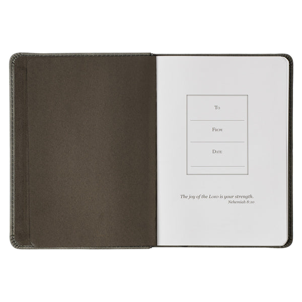 Trust in the LORD Gray Faux Leather Handy-sized Journal - Proverbs 3:5