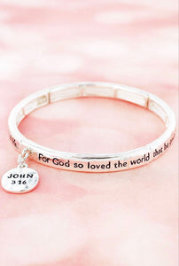 John 3:16 Silver Bracelet