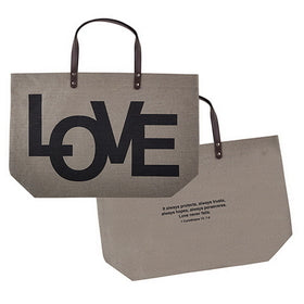 Love Jute Tote Bag