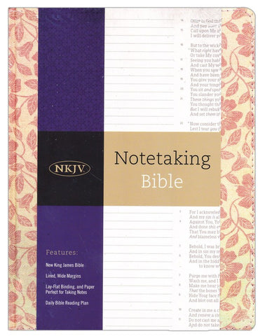 NKJV Notetaking Bible, Red Floral Cloth