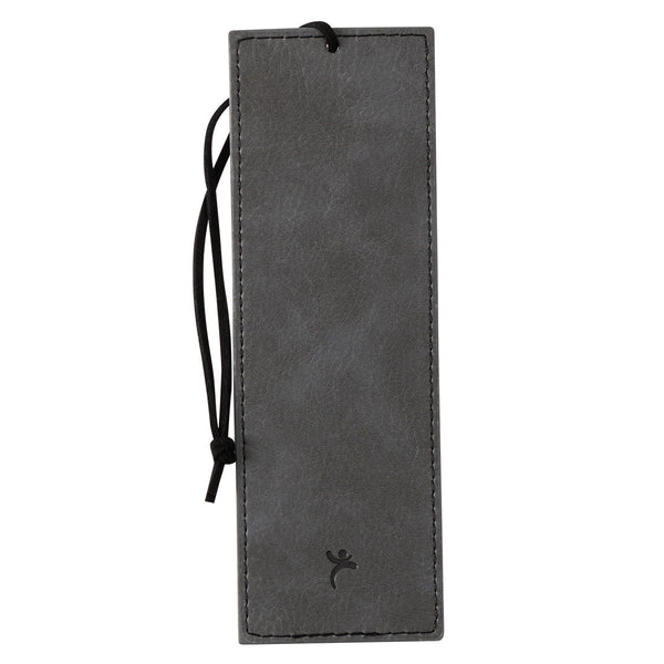 Trust in the LORD Gray and Black Faux Leather Bookmark - Proverbs 3:5