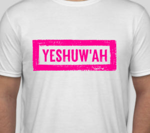 Yeshuw'ah T-Shirt - White & Hot Pink