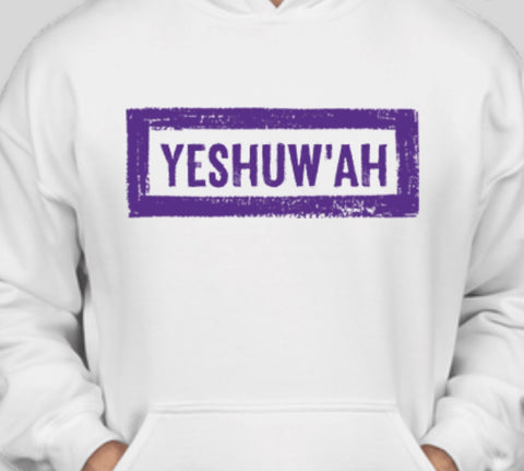 Yeshuw'ah Hoodie - White & Purple