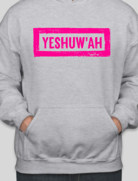 Yeshuw'ah Hoodie - Grey & Hot Pink
